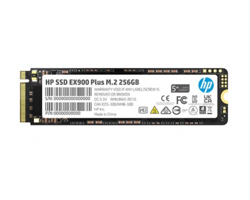 Накопитель HP EX900 Plus Series 35M32AA SSD, M.2, 256Gb, PCI-E x4, чтение  2000 Мб/сек, запись  1300 Мб/сек, 3D NAND, 100 TBW