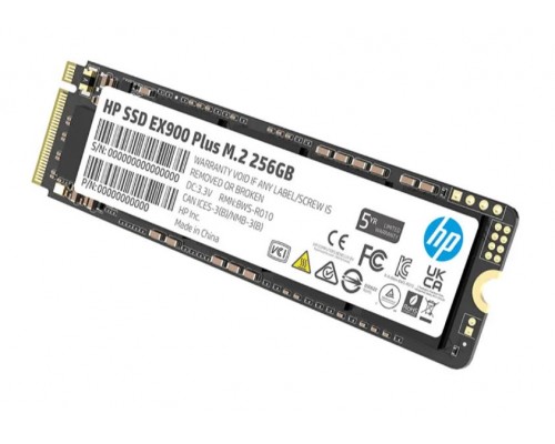 Накопитель HP EX900 Plus Series 35M32AA SSD, M.2, 256Gb, PCI-E x4, чтение  2000 Мб/сек, запись  1300 Мб/сек, 3D NAND, 100 TBW