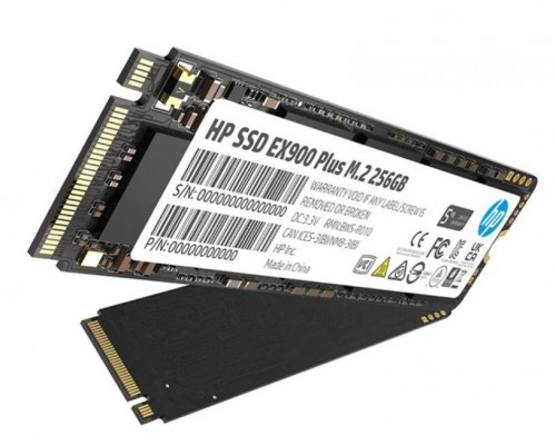 Накопитель HP EX900 Plus Series 35M32AA SSD, M.2, 256Gb, PCI-E x4, чтение  2000 Мб/сек, запись  1300 Мб/сек, 3D NAND, 100 TBW