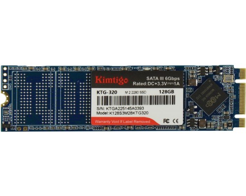 Накопитель Kimtigo KTA-320 K128S3M28KTG320 SSD, M.2, 128Gb, SATA-III, чтение  500 Мб/сек, запись  350 Мб/сек, 3D NAND, 40 TBW