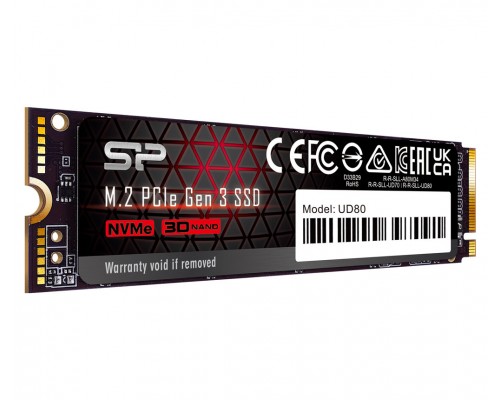 Накопитель Silicon Power UD80 SP01KGBP34UD8005 SSD, M.2, 1.0Tb, PCI-E 3.0 х4, чтение  3400 Мб/сек, запись  3000 Мб/сек, 3D NAND, 600 TBW