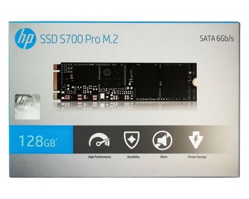 Накопитель HP S700 Pro Series 2LU74AA SSD, M.2, 128Gb, SATA III, чтение  563 Мб/сек, запись  436 Мб/сек, 3D NAND, 80 TBW