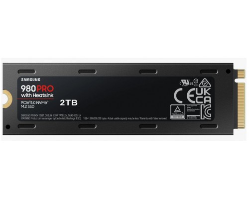 Накопитель Samsung 980 PRO MZ-V8P2T0CW SSD, M.2, 2.0Tb, PCI-E 4.0 x4, чтение  7000 Мб/сек, запись  5100 Мб/сек, 3D NAND, 1200 TBW, heatsink