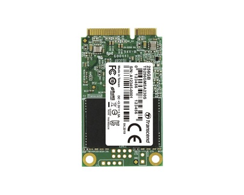 Накопитель SSD Transcend TS256GMSA230S, mSATA, 256GB, чтение  550 Мб/сек, запись  400 Мб/сек, 3D NAND, Silicon Motion SM2258