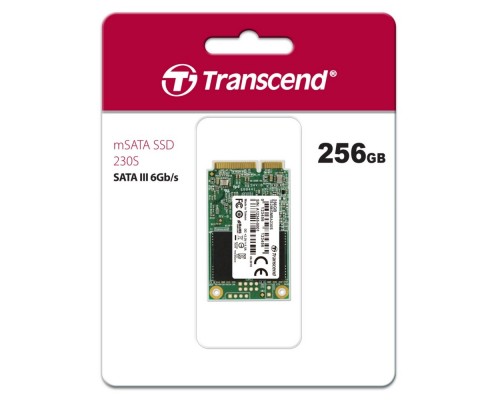 Накопитель SSD Transcend TS256GMSA230S, mSATA, 256GB, чтение  550 Мб/сек, запись  400 Мб/сек, 3D NAND, Silicon Motion SM2258