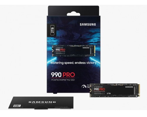 Накопитель Samsung SSD 990 PRO MZ-V9P2T0BW M.2, 2.0Tb, PCIe 4.0 x4, чтение  7450 Мб/сек, запись  6900 Мб/сек, 3D NAND, NVMe, 1200 TBW