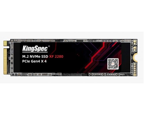 Накопитель KingSpec XF Series XF-256 2280 SSD, M.2, 256Gb, PCI-E 4.0 x4, чтение  4900 Мб/сек, запись  2800 Мб/сек, 3D NAND, 125 TBW