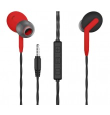 Наушники More choice G40 Red проводные, вкладыши, 20-20000 Гц, 16 Ом, 108 дБ, mini jack 3.5 мм, с микрофоном, черные/красные                                                                                                                              