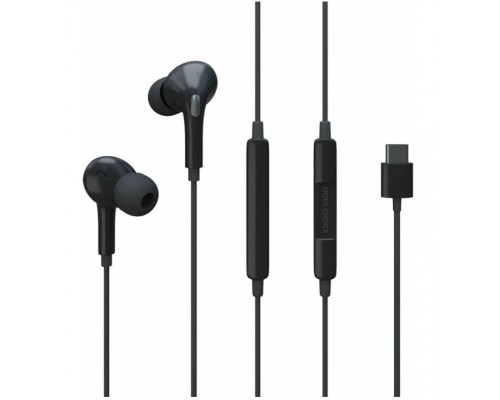 Наушники More choice G31S Black проводные, вкладыши, 20-20000 Гц, 100 дБ, USB Type-C, с микрофоном, черные