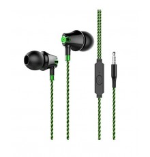 Наушники More choice G26 Green проводные, вкладыши, 20-20000 Гц, 28 Ом, 98 дБ, mini jack 3.5 мм, с микрофоном, черные/зеленые                                                                                                                             
