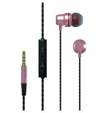 Наушники More choice P71 Pink проводные, вкладыши, 20-20000 Гц, 32 Ом, 110 дБ, mini jack 3.5 мм, с микрофоном, розовые                                                                                                                                    