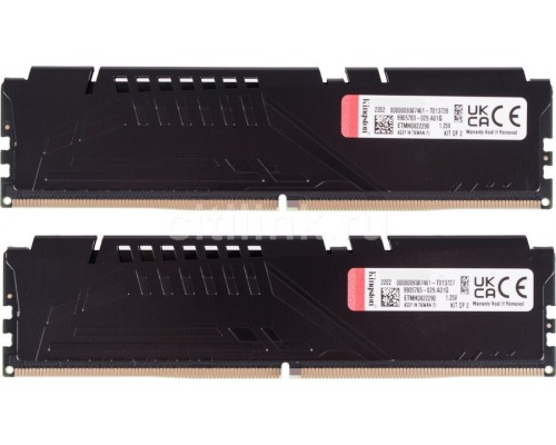 Оперативная память 16GB Kingston Fury Beast KF556C40BBK2/16 (2x8GB KIT), DDR5, 5600 MHz, 44800 Мб/с, CL40, 1.25 В (DIMM)