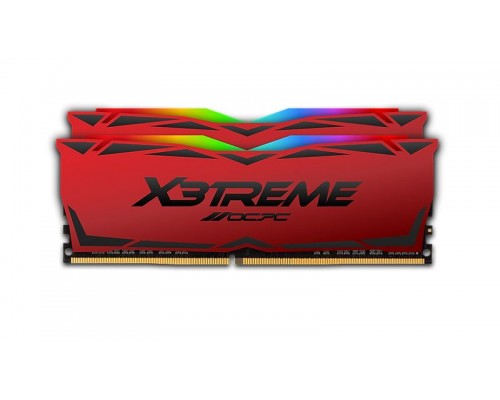 Оперативная память 16GB OCPC X3 RGB MMX3A2K16GD432C16RE (2x8Gb KIT) DDR4, 3200 MHz, 25600 Мб/с, CL16, 1.35 В (DIMM) Red