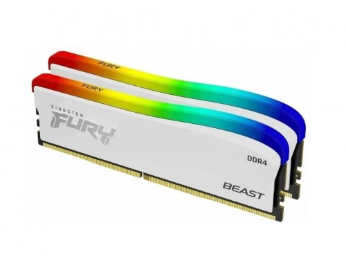 Оперативная память 32Gb Kingston Fury Beast White RGB KF436C18BWAK2/32 (2x16Gb KIT), DDR4, 3600 MHz, 28800 Мб/с, CL16, 1.35 В (DIMM)