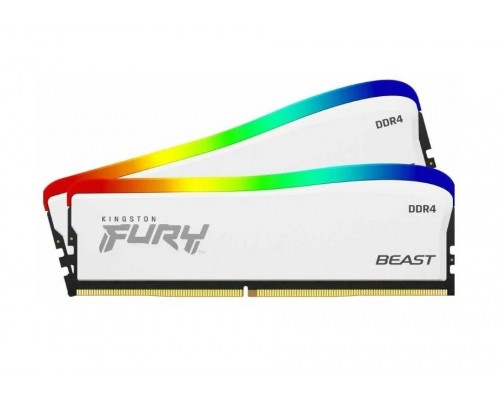 Оперативная память 32Gb Kingston Fury Beast White RGB KF436C18BWAK2/32 (2x16Gb KIT), DDR4, 3600 MHz, 28800 Мб/с, CL16, 1.35 В (DIMM)