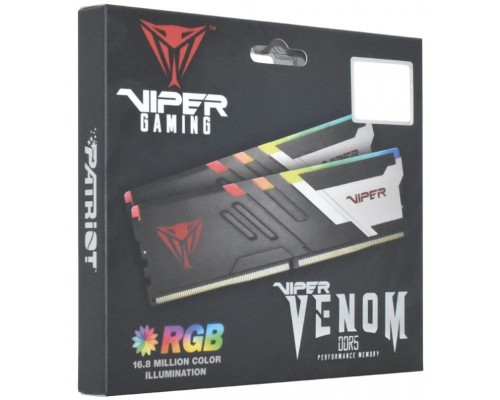 Оперативная память 32GB Patriot Viper Venom RGB PVVR532G620C40K (2x16Gb) DDR5, 6200 MHz, 49600 Мб/с, CL40, 1.35 В (DIMM)