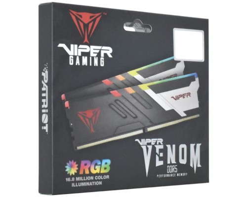 Оперативная память 32GB Patriot Viper Venom RGB PVVR532G640C32K (2x16Gb) DDR5, 6400 MHz, 51200 Мб/с, CL32, 1.4 В (DIMM)