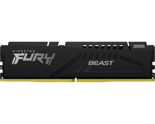 Оперативная память 32GB Kingston Fury Beast KF560C40BB/32 DDR5, 6000 MHz, 48000 Мб/с, CL40, 1.25 В (DIMM)