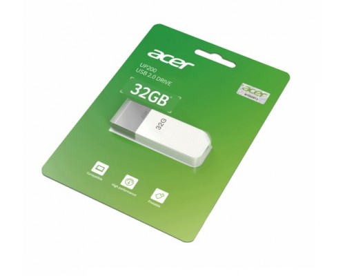 Флеш карта Acer UP200-32G-WH BL.9BWWA.550 white 32Gb, USB 2.0, с колпачком, пластик, белая