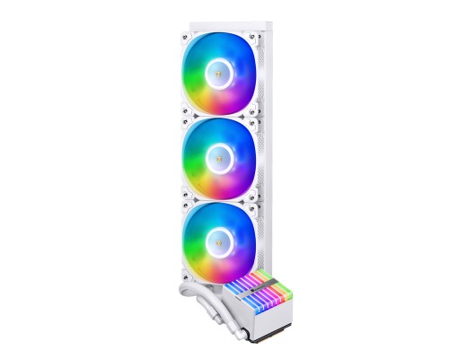 Комплект водяного охлаждения JONSBO HXW-360 ARGB White LGA 2011/1700/1200/115X/AM4 (4шт/кор,TDP 300W, ARGB FAN and PUMP, PWM, TRIPLE FAN 120mm, белый) RET