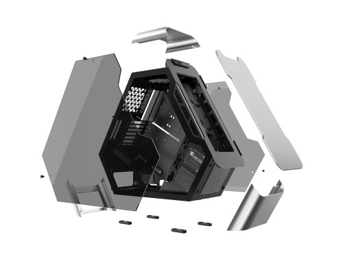 Корпус JONSBO TR03-A Silver без БП, боковые панели из закаленного стекла, mini-ITX, micro-ATX, ATX, серебристый