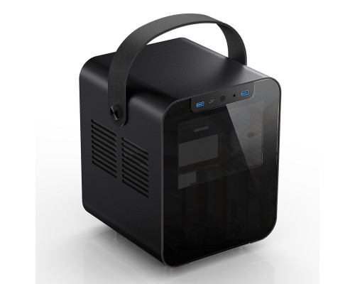 Корпус JONSBO Jonsplus BO100 Black без БП, SFX, передняя панель из закаленного стекла, mini-ITX, черный