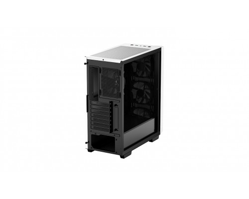 Корпус Deepcool CC560 WH без БП, боковое окно (закаленное стекло), 3x120мм LED вентилятор спереди и 1x120мм LED вентилятор сзади, белый, ATX