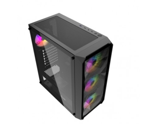 Корпус Powercase Mistral Edge, Tempered Glass, 4x 120mm 5-color fan, чёрный, ATX  (CMIEB-L4)