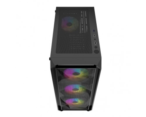 Корпус Powercase Mistral Edge, Tempered Glass, 4x 120mm 5-color fan, чёрный, ATX  (CMIEB-L4)