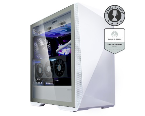 Корпус ZALMAN Z9 Iceberg White, без БП, боковое окно (закаленное стекло), белый,  ATX