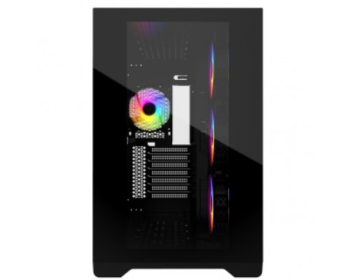 Корпус Powercase Vision Black, Tempered Glass, 4х 120mm 5-color fan, чёрный, ATX  (CVBA-L4)