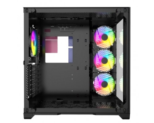 Корпус Powercase Vision Black, Tempered Glass, 4х 120mm 5-color fan, чёрный, ATX  (CVBA-L4)