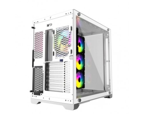 Корпус Powercase Vision White, Tempered Glass, 4х 120mm 5-color fan, белый, ATX  (CVWA-L4)