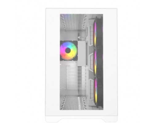 Корпус Powercase Vision White, Tempered Glass, 4х 120mm 5-color fan, белый, ATX  (CVWA-L4)