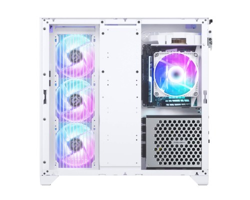 Корпус MagniumGear NEO Qube 2 Infinity Mirror, White, Dual System, боковая и передняя панель Tempered Glass, Mid-Tower / MG-NE620QI_DWT02_RU