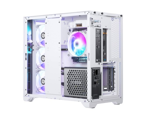 Корпус MagniumGear NEO Qube 2 Infinity Mirror, White, Dual System, боковая и передняя панель Tempered Glass, Mid-Tower / MG-NE620QI_DWT02_RU