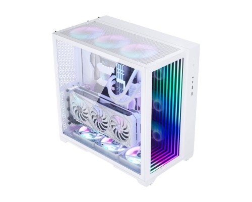 Корпус MagniumGear NEO Qube 2 Infinity Mirror, White, Dual System, боковая и передняя панель Tempered Glass, Mid-Tower / MG-NE620QI_DWT02_RU