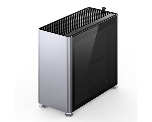 Корпус JONSBO Jonsplus i400-G Silver без БП, боковые панели из закаленного стекла, mini-ITX, micro-ATX, ATX, серебристый