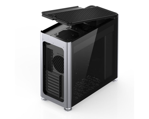 Корпус JONSBO Jonsplus i400-G Silver без БП, боковые панели из закаленного стекла, mini-ITX, micro-ATX, ATX, серебристый