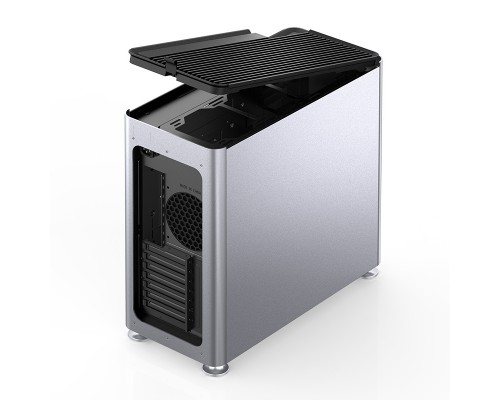 Корпус JONSBO Jonsplus i400-A Silver без БП, mini-ITX, micro-ATX, ATX, серебристый