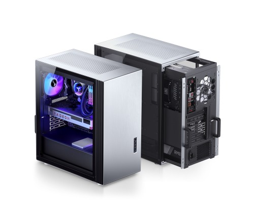 Корпус JONSBO U6 Silver без БП, боковые панели из закаленного стекла, mini-ITX, micro-ATX, ATX, серебристый