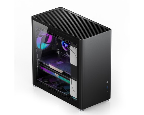 Корпус JONSBO D40 Black без БП, боковая панель из закаленного стекла, mini-ITX, micro-ATX, ATX, черный