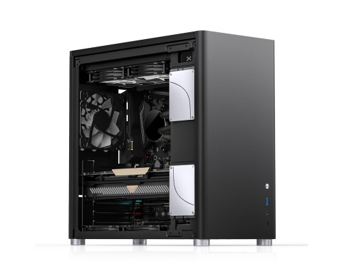 Корпус JONSBO D40 Black без БП, боковая панель из закаленного стекла, mini-ITX, micro-ATX, ATX, черный