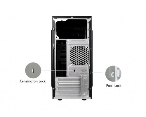 Корпус CHIEFTEC UNI UB-03B-OP без БП, черный, Kensington & Pad lock, SD Card reader, mATX