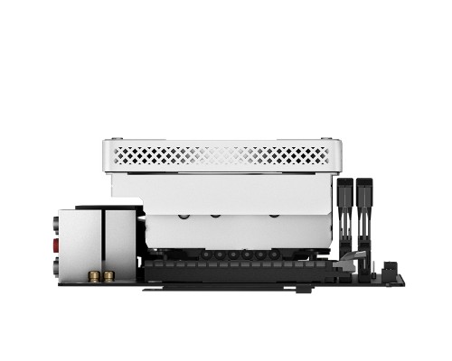Кулер JONSBO HX6200D White низкопрофильный 63mm LGA1700/1200/115X/AM4 (18шт/кор, TDP 200W, PWM, 120mm Black Fan, 6 тепловых трубок, медная база, белый, 4-pin) Retail