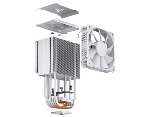 Кулер JONSBO HX6240 White LGA2011/1700/1200/115X/AM4 (12шт/кор, TDP 240W, PWM, 120mm Fan, 6 тепловых трубок, медная база, 4-pin, белый) Retail