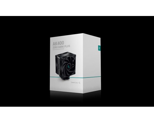 Кулер DEEPCOOL AK400 ZERO DARK PLUS LGA1700/1200/115X/AM5/AM4 (12шт/кор, TDP 260W, PWM, DUAL Fan 120mm, 4 тепл. трубки, черный) RET