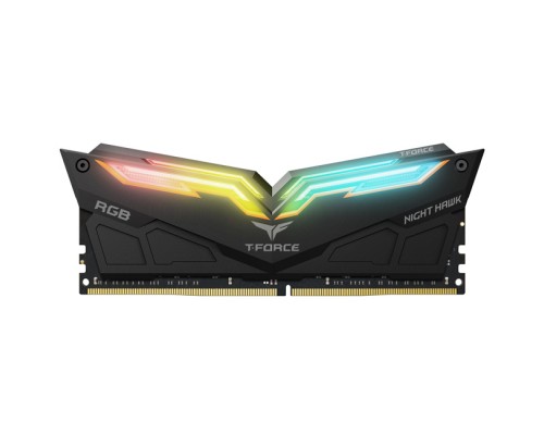 Модуль памяти DDR4 TEAMGROUP T-Force Night Hawk RGB 64GB (2x32GB) 3200MHz CL16 (16-18-18-38) 1.35V / TF14D464G3200HC16CDC01 / Black