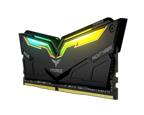 Модуль памяти DDR4 TEAMGROUP T-Force Night Hawk RGB 64GB (2x32GB) 3200MHz CL16 (16-18-18-38) 1.35V / TF14D464G3200HC16CDC01 / Black