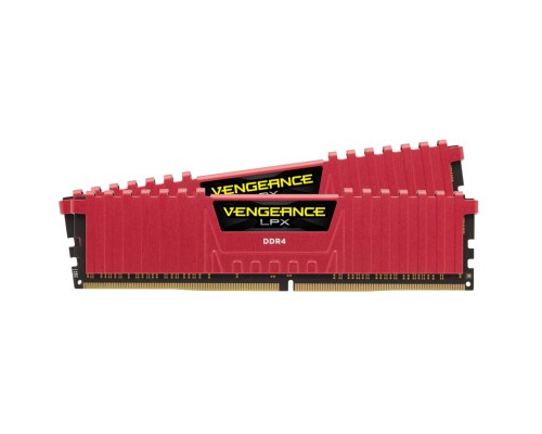 Модуль памяти DDR4 Corsair Vengeance LPX 8Gb (2x4Gb) 2666MHz CL16 (16-18-18-35) 1.2V / CMK8GX4M2A2666C16R / Red